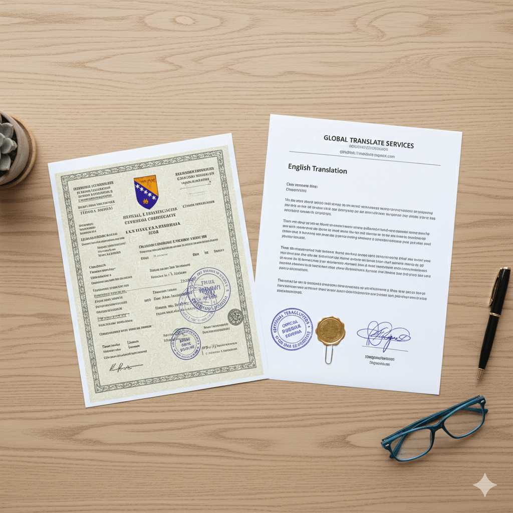 Bosnian certified translation with certification statement for UK use