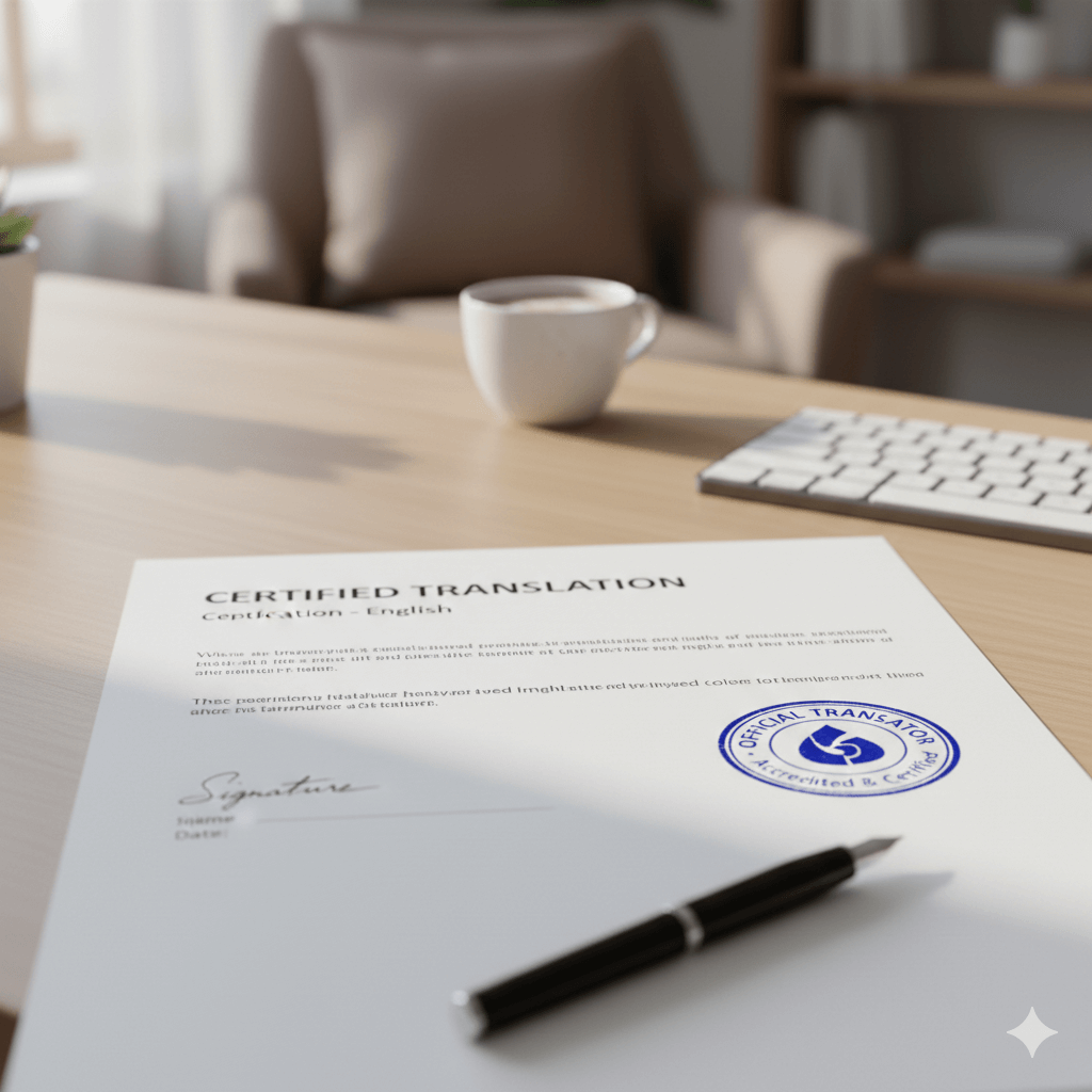 Certified Armenian document translation with certification statement