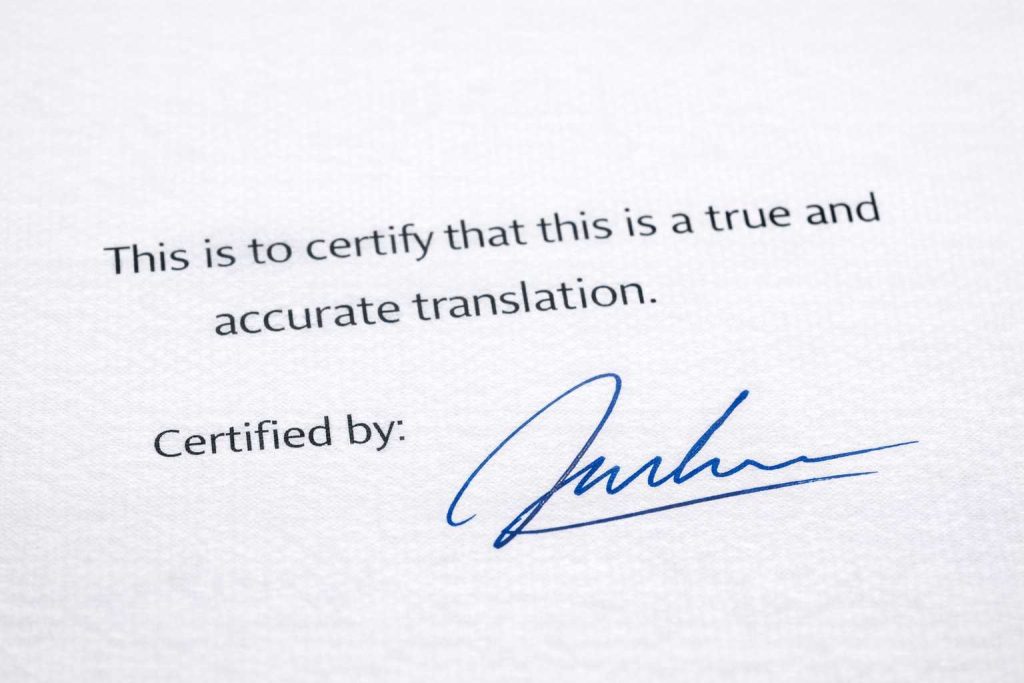 Certified Dutch document translation with certificate of accuracy