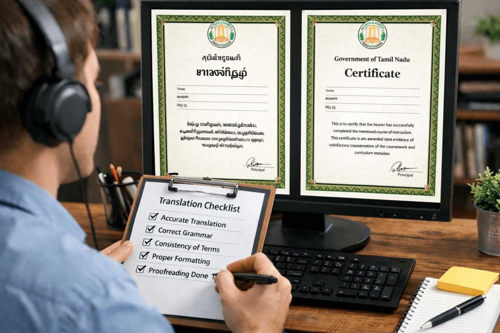 Certified Tamil translation for official UK submissions