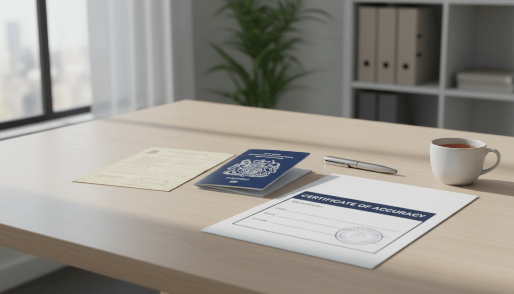 Official documents arranged as a prepared document pack
