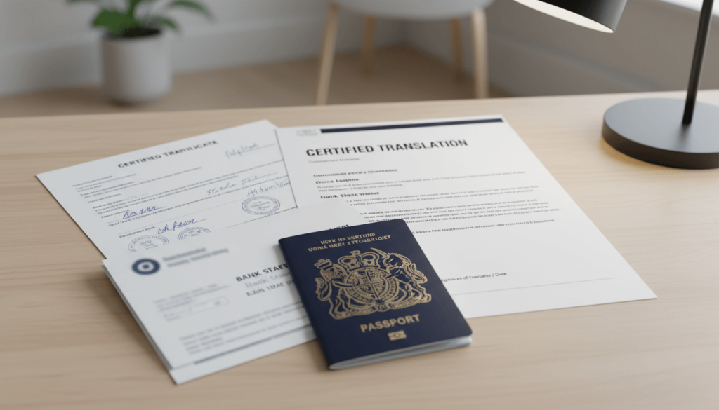 Official documents and a document preparation checklist