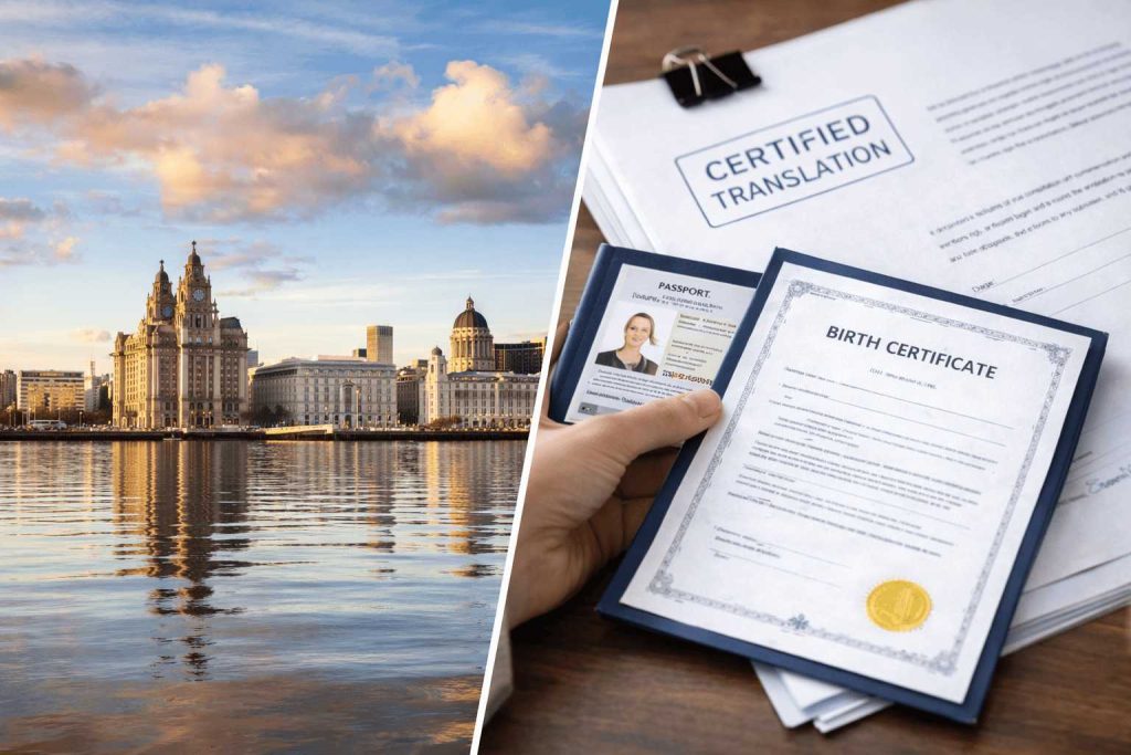 certified document translation Liverpool with delivery across Merseyside