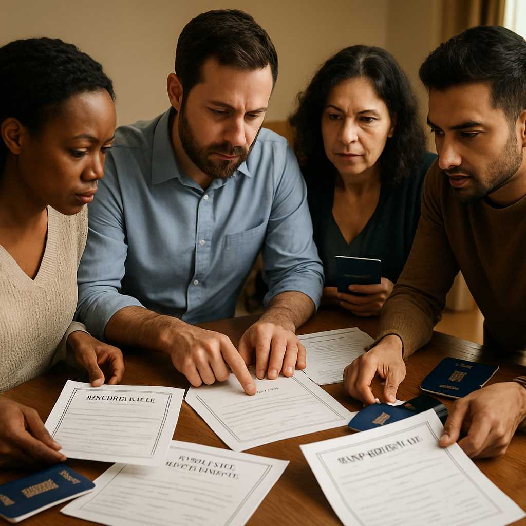 A professional image depicting a diverse group of individuals gathered around a table, reviewing var